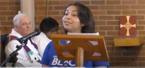 Alexia Dukes At Podium-Black History Celebration 2018