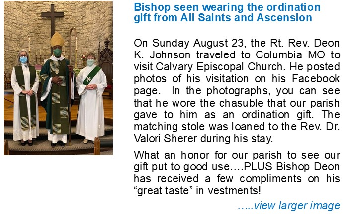 Bishop Deon Wears Chasuble Gift