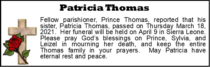 Funeral Announcement-Patricia Thomas rev2